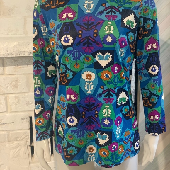 Vintage polyester bright pattern retro long sleeve - Picture 3 of 7